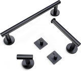 Sayoneyes 5 Pieces Matte Black Bathroom Hardware Set - Includes 16 Inch Towel Bar, Toilet Paper Holder, 3 Towel Hooks – SUS304 Stainless Steel Bathroom Accessory Set Wall Mounted