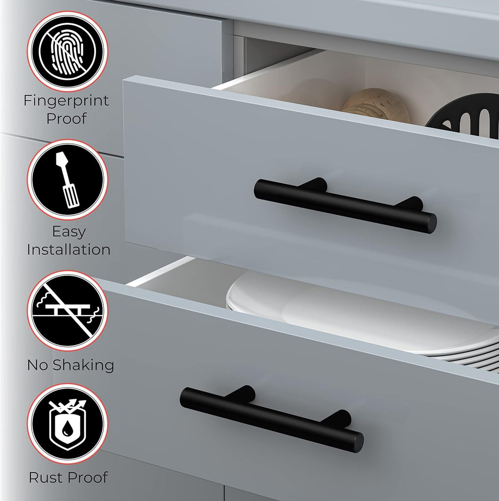 SAYONEYES 30 Pack 5 Inch Matte Black Cabinet Pulls - Premium Quality S SayOneYes Officials SAYONEYES 30 Pack 5 Inch Matte Black Cabinet Pulls - Premium Quality S SayOneYes Officials