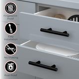 SAYONEYES 30 Pack 5 Inch Matte Black Cabinet Pulls - Premium Quality Stainless Steel Kitchen Cabinet Handles - Pull Handles for Cabinets and Drawers - Drawer Pulls 3 Inch Hole Center