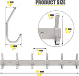 Coat Rack Wall Mount with 6 Coat Hooks for Hanging