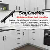 SAYONEYES 30 Pack 5 Inch Matte Black Cabinet Pulls - Premium Quality Stainless Steel Kitchen Cabinet Handles - Pull Handles for Cabinets and Drawers - Drawer Pulls 3 Inch Hole Center
