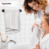 SAYONEYES 12 Inch Matte Black Towel Bar – Premium Grade SUS304 Stainless Steel Towel Holder Wall Mounted – Single Layer Black Towel Racks for Bathroom, Kitchen, Bedroom