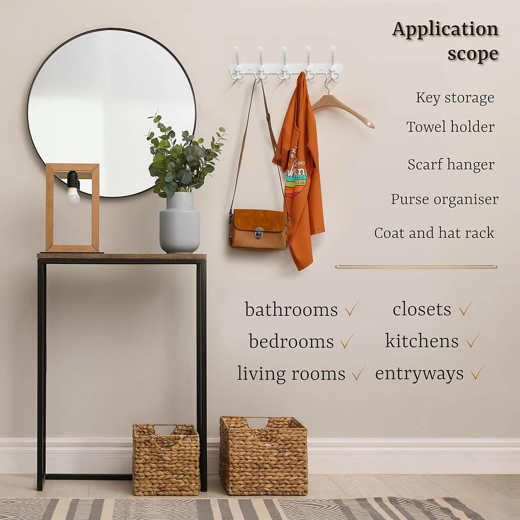 Vertical Wall Mount Coat Hanger Wall Hooks Matte Black Coat Rack