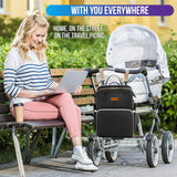SAYONEYES Baby Diaper Bag Backpack with Portable Changing Pad - Multifunction Diaper Backpack with USB Charging Port - Stroller Straps, Large Capacity and Waterproof Unisex Baby Bag (Black)
